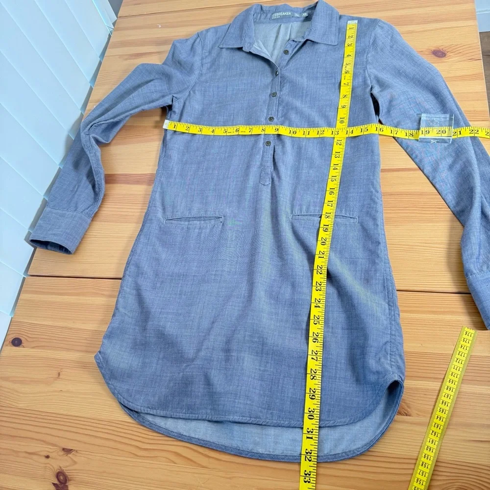 Icebreaker Merino Wool Lyocell Shirt Dress Collared XS - Picture 5 of 10